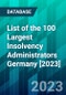 List of the 100 Largest Insolvency Administrators Germany [2023] - Product Image